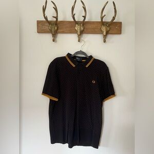Fred Perry Black polka dot polo! Perfect condition!